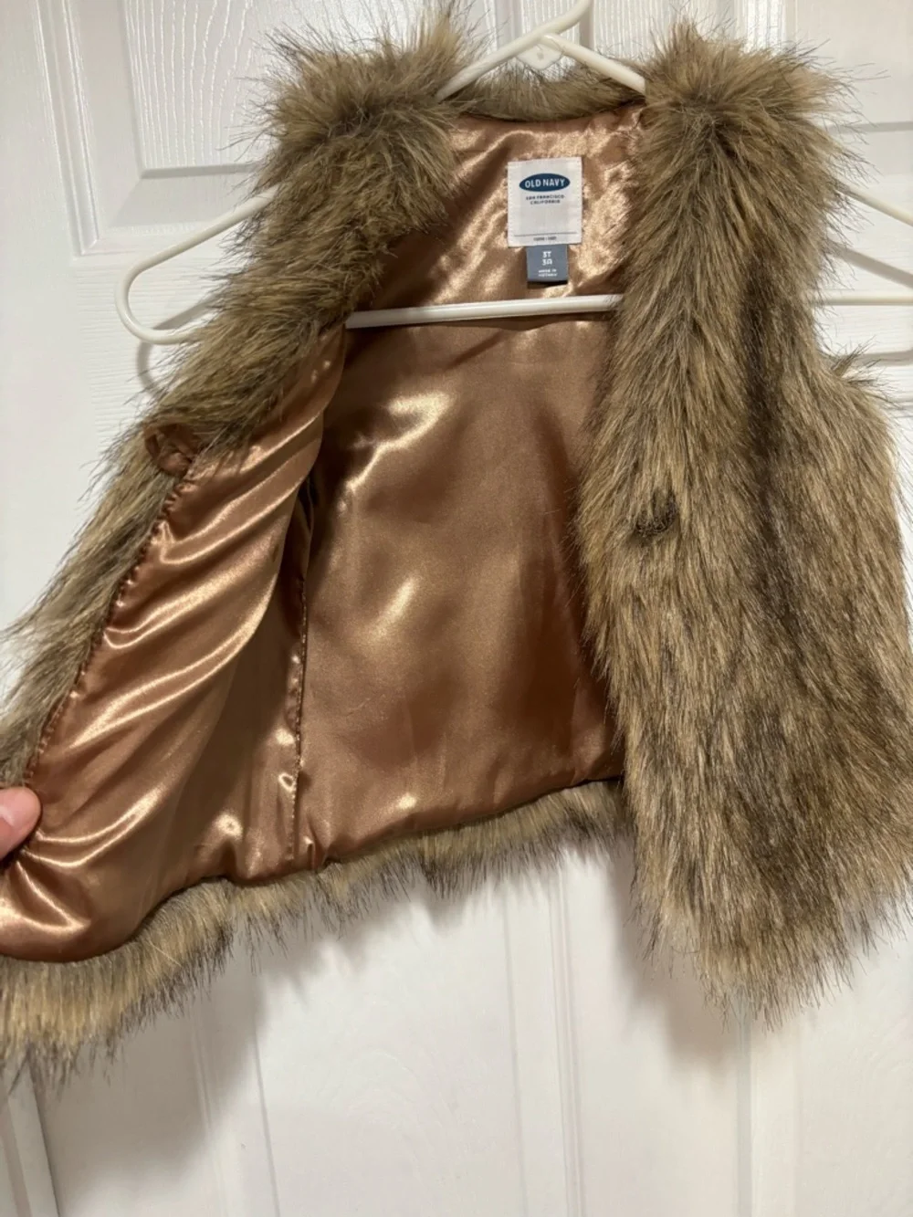 OLD NAVY Faux Fur Lined Vest in Brown